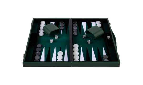 backgammon simili cuir vert