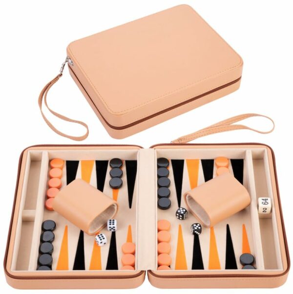 backgammon de voyage beige/orange