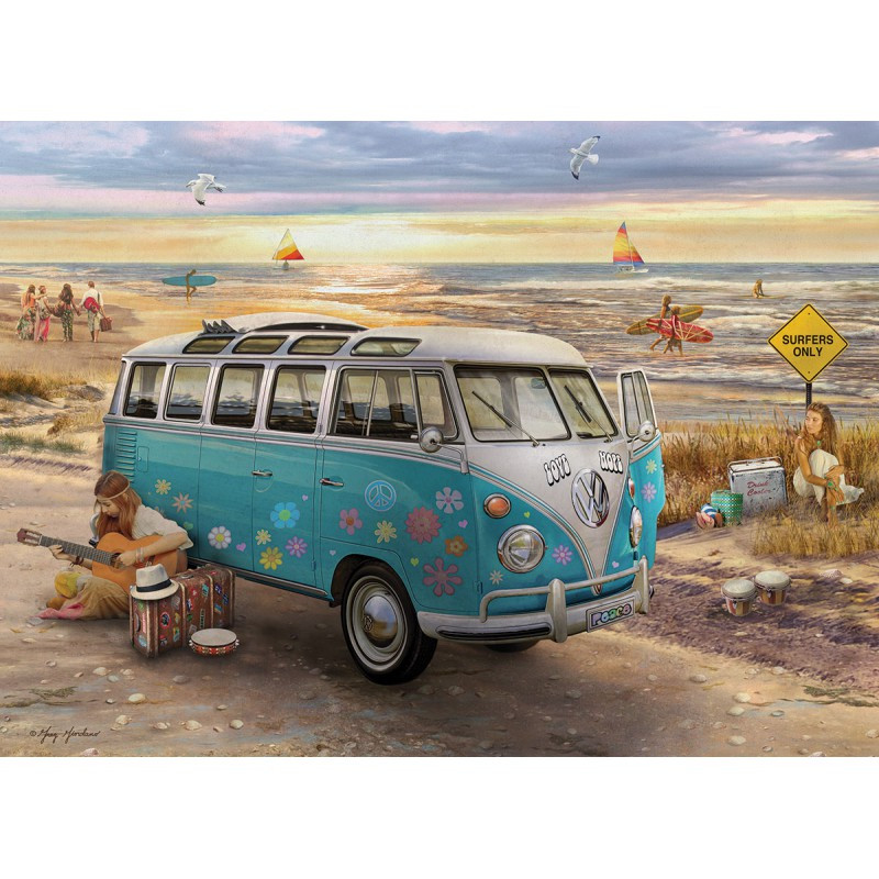 Puzzle 1000 pièces: L&#039;amour et espoir VW Bus