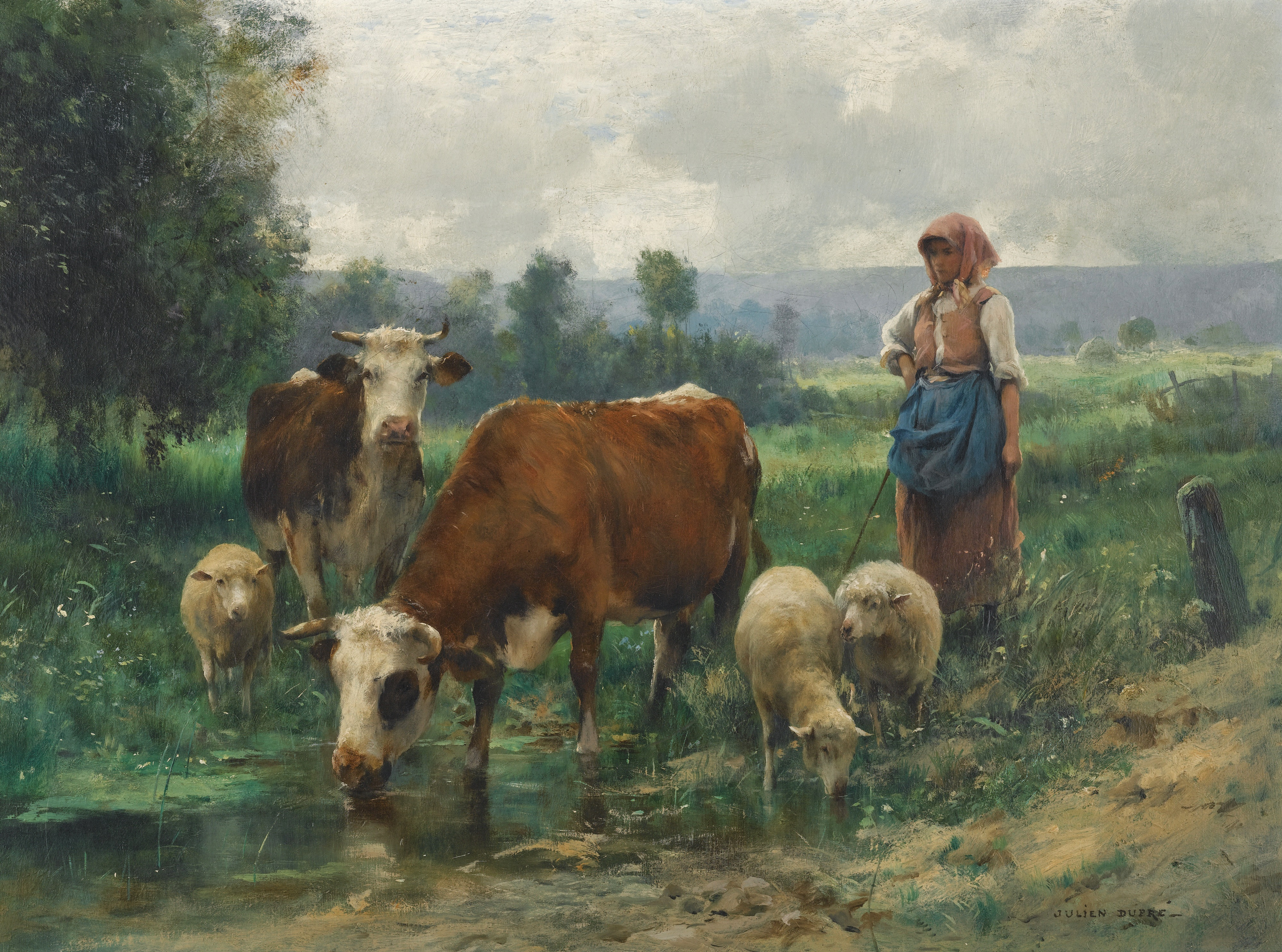 1000 pieces puzzle- Julien Dupré - The shepherdess with her flock