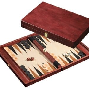 Mahonie gebeitst backgammon set