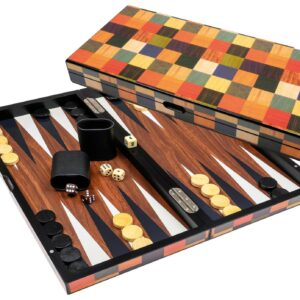 Backgammon Arlequin en bois Grand Modèle