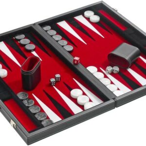 Kunstlederen backgammon, medium