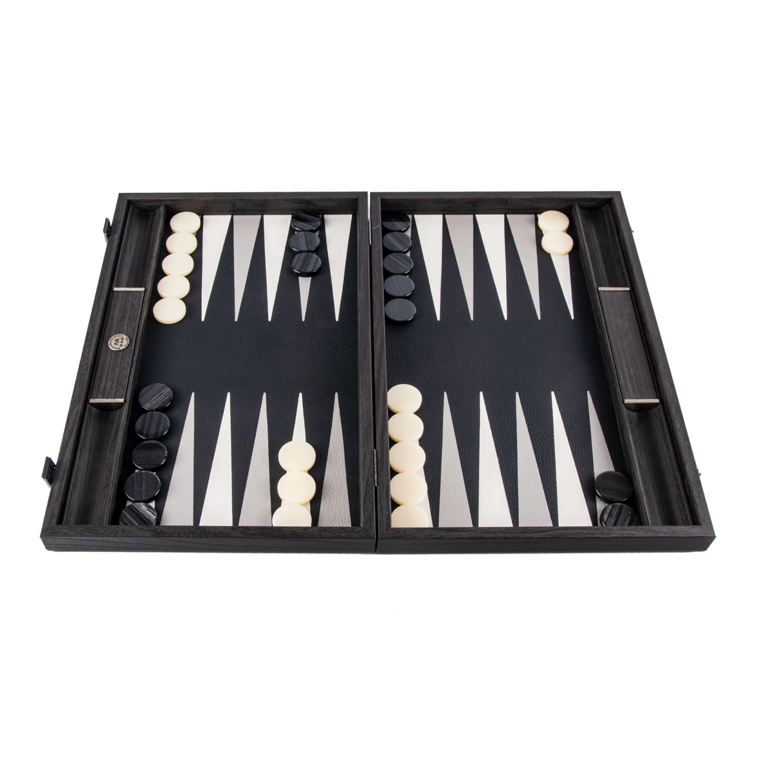 Klassieke zwarte houten backgammon