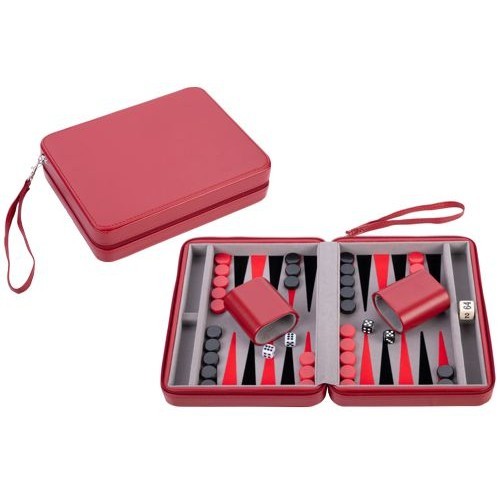 Backgammon de voyage Rouge